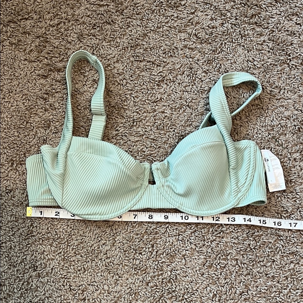 Cupshe Mint Ribbed Underwire Bikini Set - Picture 5 of 5